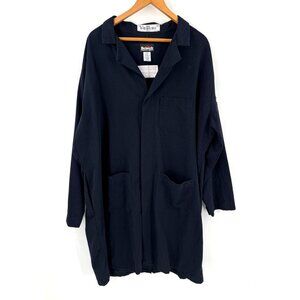 Bulwark FR Fire Retardant Concealed Snap Front Navy Blue Lab Coat Size XXL